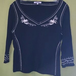 Foxtop Embroidered Top